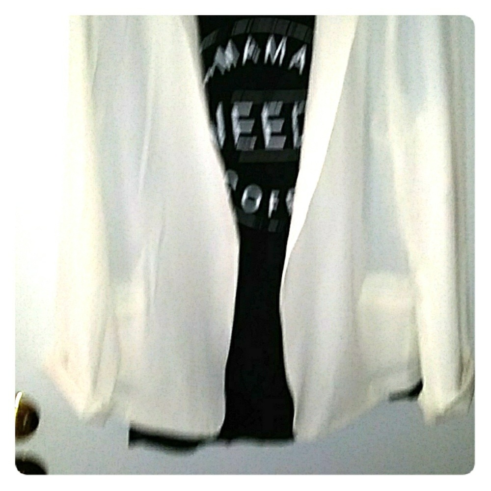 White blazer and gray tee s